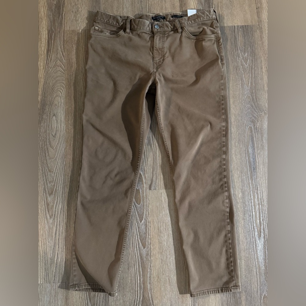 Banana Republic Slim Traveler Pant - Men 36x32, Choc Brown